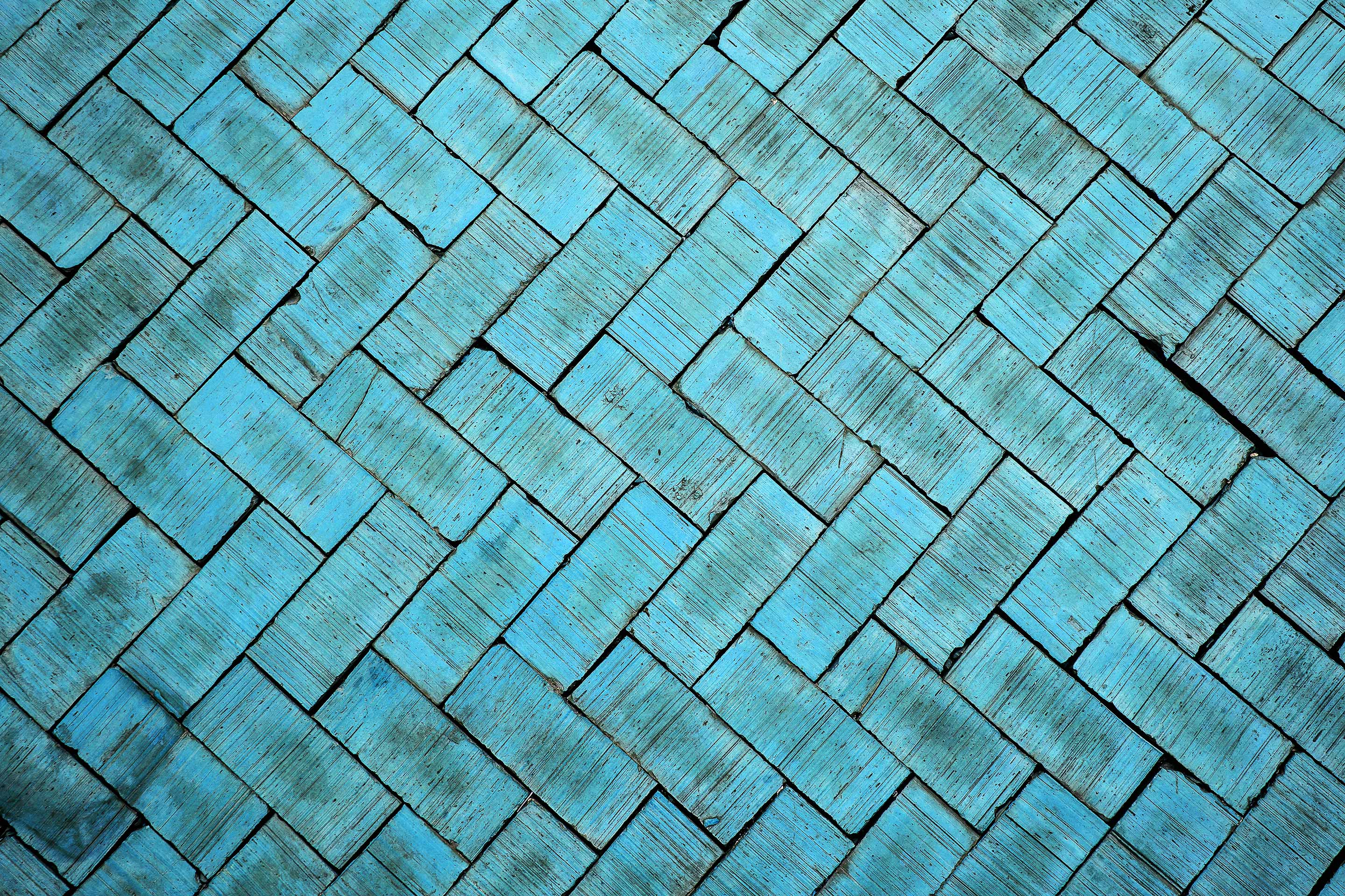 Textured, unusual blue tiles represent customization