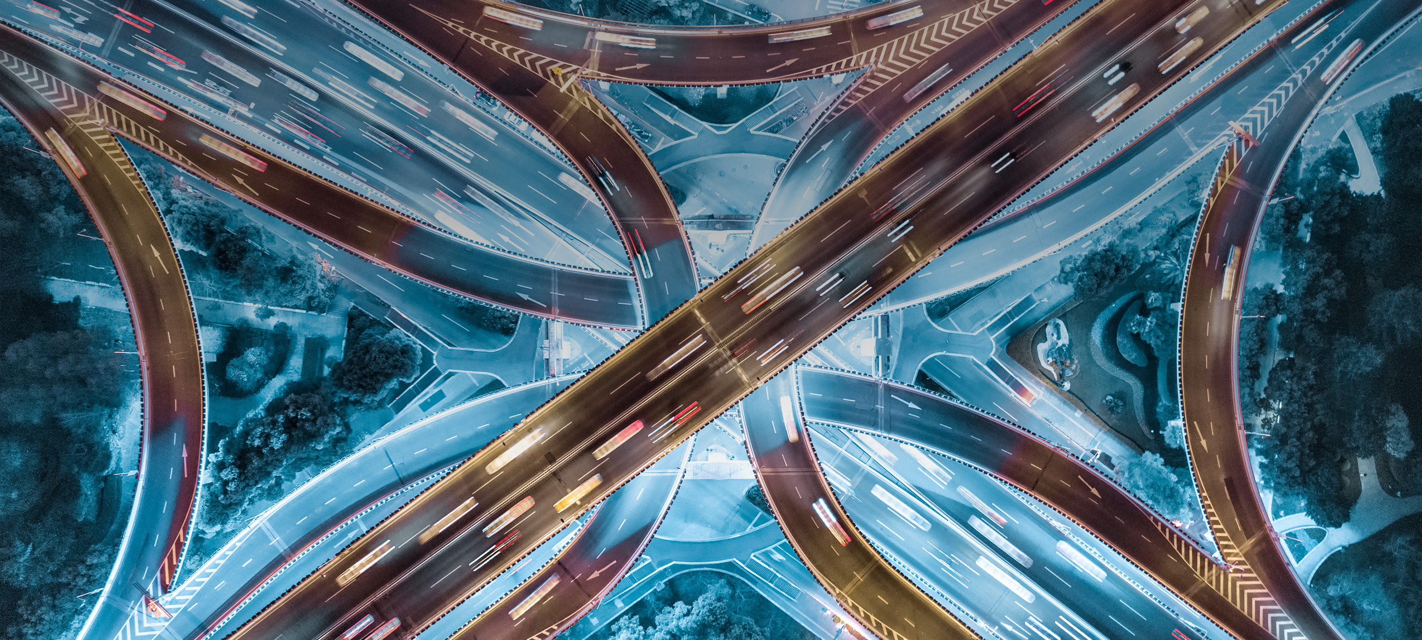 Overhead of sped-up highway