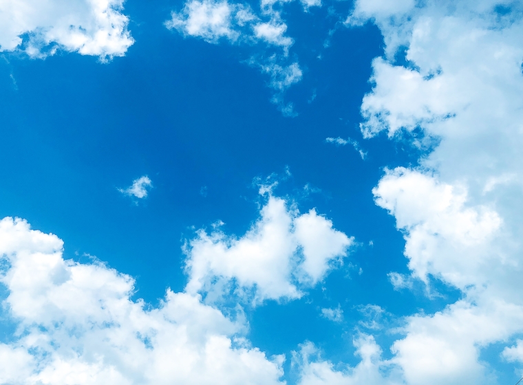 Blue sky with clouds.