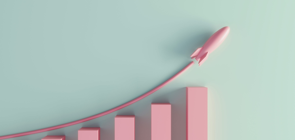 An image of a toy rocket above a group of ascending blocks, depicting the potential benefits of financial planning