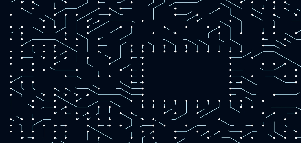 Data wires and connectors grow across a microchip with room for more digitization.