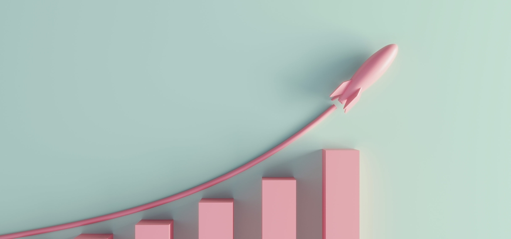 An image of a toy rocket above a group of ascending blocks, depicting the potential benefits of financial planning