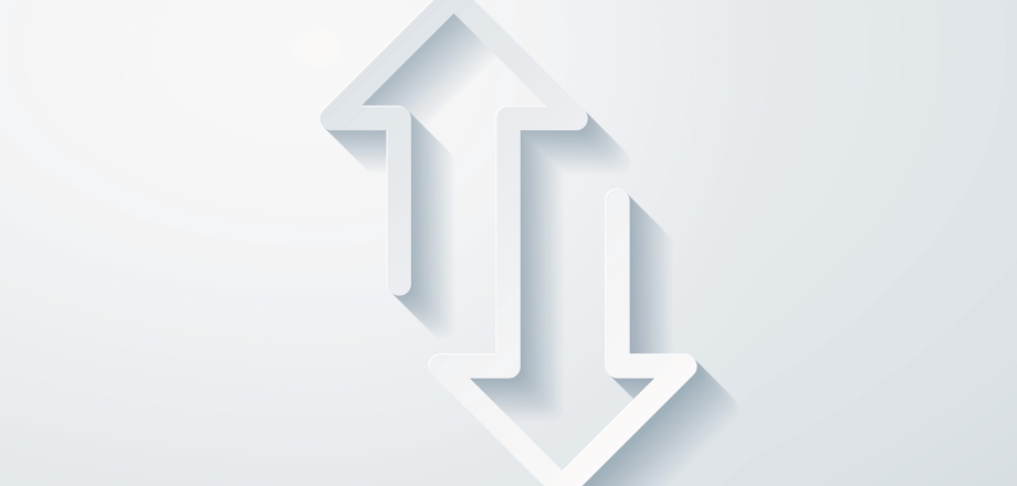 Stark up and down arrows represent data flow