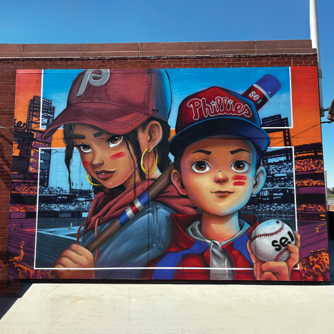 The winning mural from the SEI and Phillies mural contest: Jose “Busta” Bustamante’s Next Generation